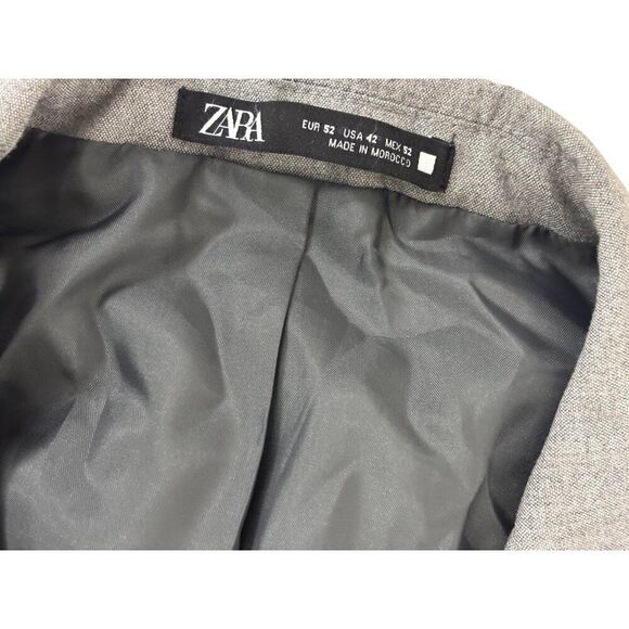 Zara Mens Suit Jacket Blazer EU 52 US 42 Gray Single Breasted 5773/254 NWOT - Picture 4 of 12